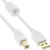 Microconnect USBAB2WF USB-kaabel USB 2.0 2 m USB A USB B Valge