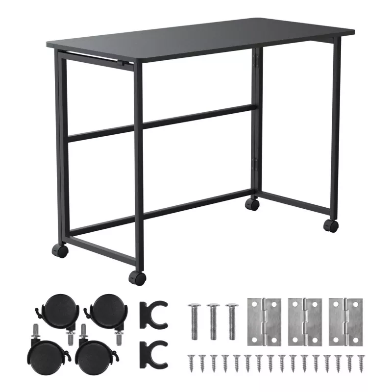 Maclean kokkupandav laud, must, mobiilne, 100x50cm, max 50kg MC-1250 B