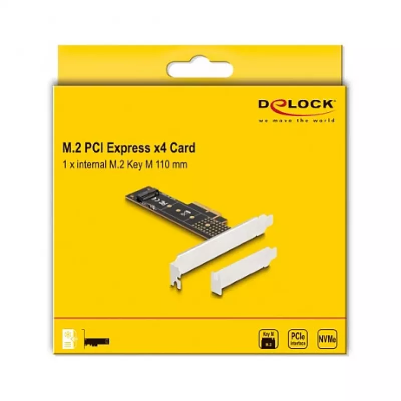 DeLOCK PCI Express x4 kaart 1 sisemisele NVMe M.2 Key M 110 mm madala profiiliga