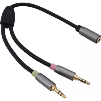Adapterkaabel helos 3,5 mm pesa – 2× 3,5 mm pistikut mudel 288716