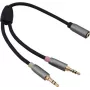 Adapterkaabel helos 3,5 mm pesa – 2× 3,5 mm pistikut mudel 288716