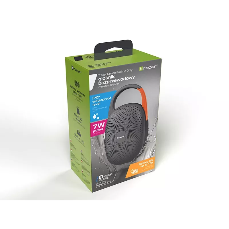 Kaasaskantav Bluetooth TWS kõlar No name Splash PRO — raudhall