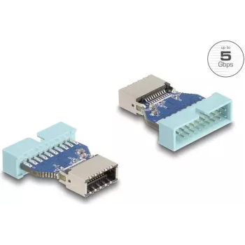 DeLOCK USB-adapter, pin-päis isaselt sisemisele USB Type-E emasele, 5 Gbps, sinine
