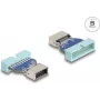 DeLOCK USB-adapter, pin-päis isaselt sisemisele USB Type-E emasele, 5 Gbps, sinine