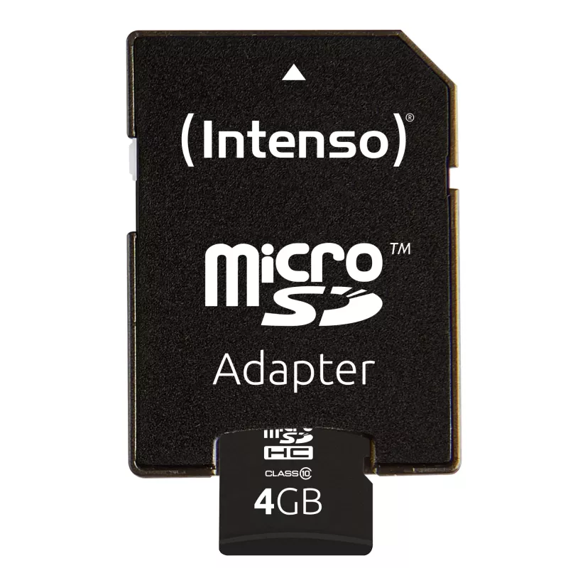 MÄLU MICRO SDHC 4GB C10/W/ADAPTER 3413450 INTENSO