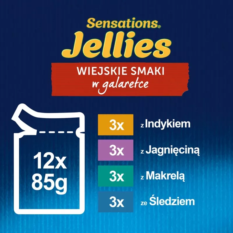 Purina Felix Sensations Mix kassi märgtoit, 12 x 85 g, kalkun, makrell, lambaliha, heeringas