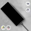 USB-C kaabel Tellur TLL155791, 1 m, 3A, Must