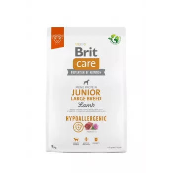 Kuiv koeratoit Brit Care Hypoallergenic Junior Large Breed Lamb 3 kg — täisväärtuslik kutsikatoit suurt tõugu koertele
