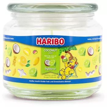 Haribo vahaküünal Cylinder A2165 — roheline, 95 mm kõrgus, 100×100 mm alus, siseruumidesse, 1 tk