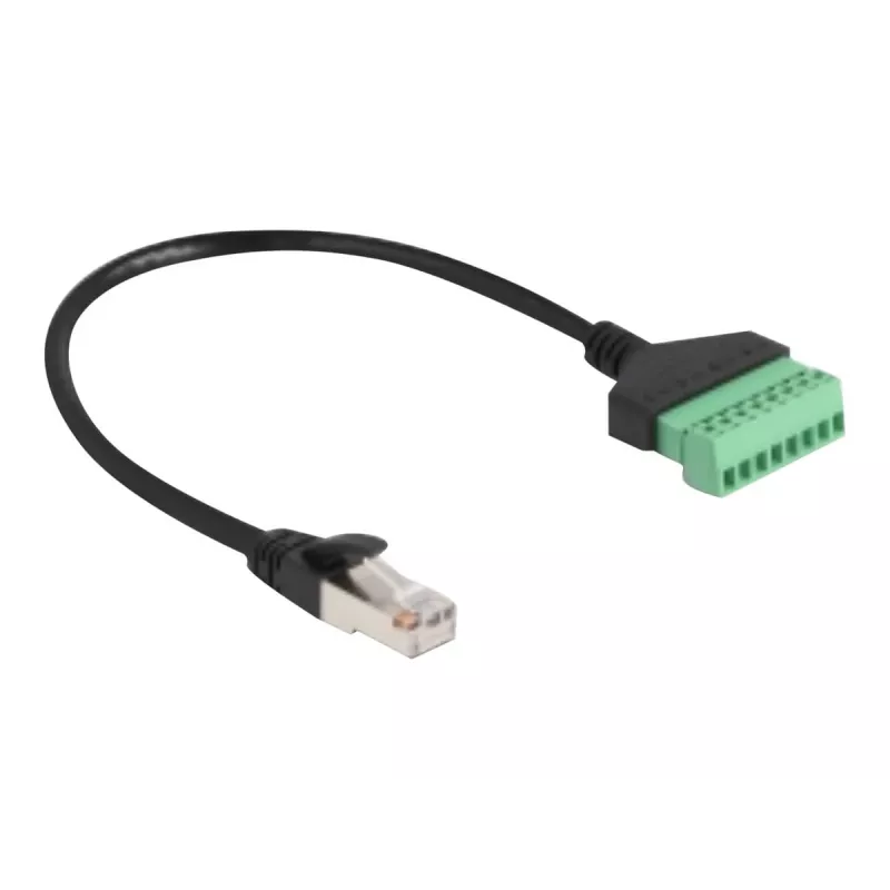 DeLOCK RJ45 kaabel Cat.6 pistik klemmliistu adapterile 30 cm Must Roheline