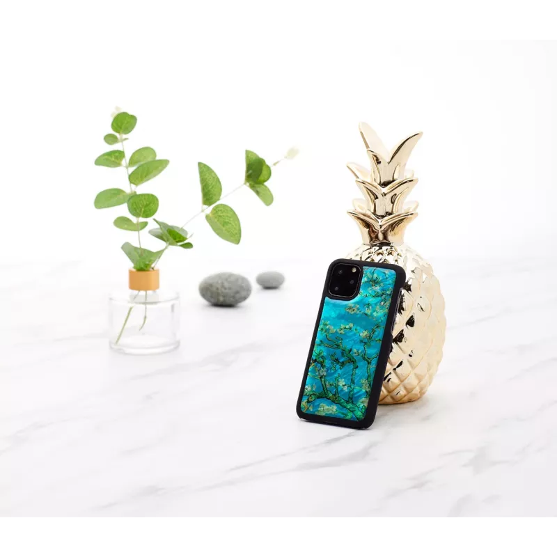 Nutitelefoni ümbris iKins iPhone 11 Pro jaoks — mandliõie must, kaitsev kate