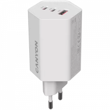 CANYON laadija HEXAGON 65 GaN 65W 2xPD 1xQC EU Valge CND-CHAHEX65W