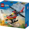 LEGO City tuletõrjekopter 60411 ehitusmänguasi, 85 tükki, pöörlevad labad, 1 minifiguur, vanus 5+ (220×90×60 mm)