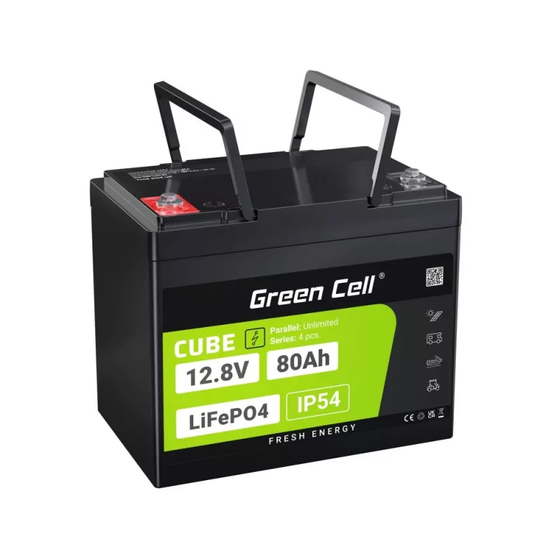Green Cell LFPGC12V80AH UPS-aku Liitiumraudfosfaat (LiFePO4) 12.8 V