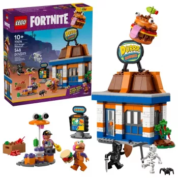 LEGO ehitusmänguasi LEGO FORTNITE 77076 Durrr Burger Restaurant mängukomplekt — 546 detaili, 4 minifiguuri, 270×180×90 mm