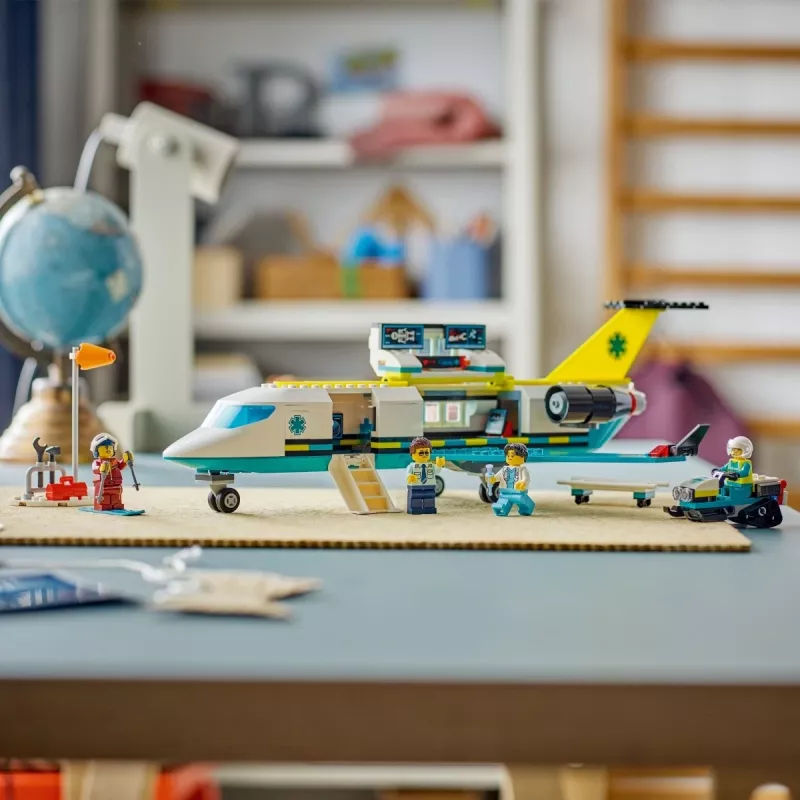 LEGO City päästelennuk 60465 – väike päästelennuki ehituskomplekt, 403 detaili, 4 minifiguuri, vanusele 6+