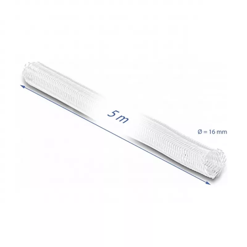 Põimitud hülss DeLOCK 20809 5 m x 16 mm valge