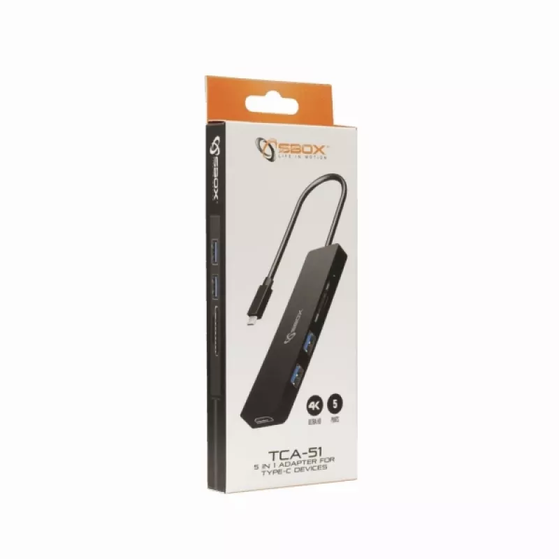 Sbox TCA-51 USB USB-C->HDMI/USB-3.0/SD+TF