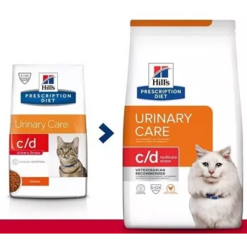 HILL'S PRESCRIPTION DIET Feline c/d Multicare Stress kuivtoit kassidele, kana, 8 kg