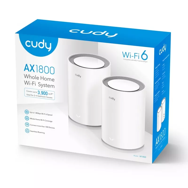 Võrgusüsteem Cudy AX1800 kaheribaline 2,4 GHz 5 GHz Wi-Fi 6