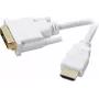 SpeaKa Professional DVI / HDMI adapterkaabel DVI-D 18+1kontaktiline pistik, HDMI-A pistik 2,00 m valge SP-7870336 kullatud pistikkontaktidega DVI-kaabel (SP-7870336)