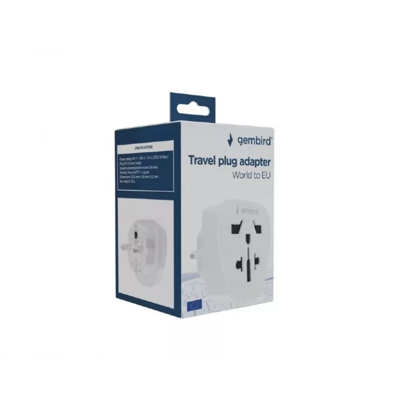 Reisiadapter GEMBIRD A-AC-EUMINTF – maailmapistikust EL-i pistikupessa, 15A