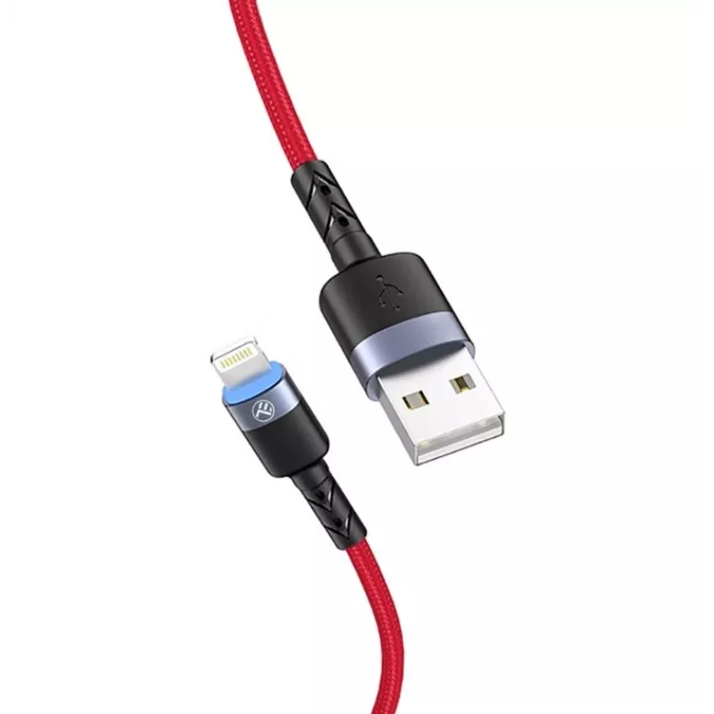 USB–Lightning andmekaabel Tellur, 3 A, 1,2 m, LED-indikaator, punane