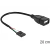 Delocki kaabel USB pin-pistikupesa > USB 2.0 tüüp-A pistikupesa 20 cm (83291)