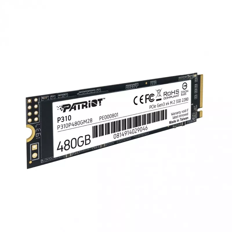 SSD-ketas Patriot Memory 480 GB M.2 PCI Express 3.0 NVMe P310