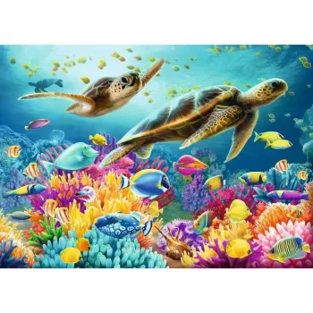 Pusle Ravensburger Blue Underwater World 1000 tk, täiskasvanu/noore, standardformaat