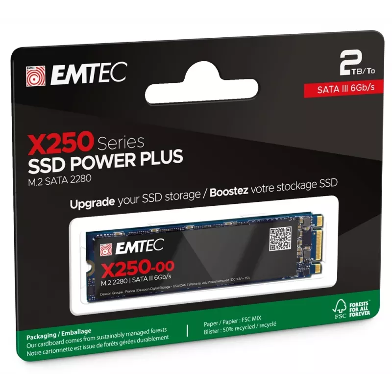 SSD-ketas Emtec X250 2 TB M.2 Serial ATA III 3D NAND