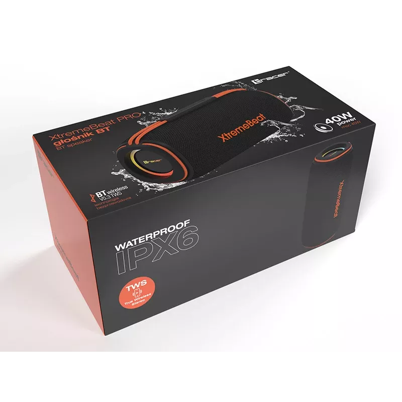 Tracer XtremeBeat Pro TWS kaasaskantav Bluetooth-kõlar must 40 W