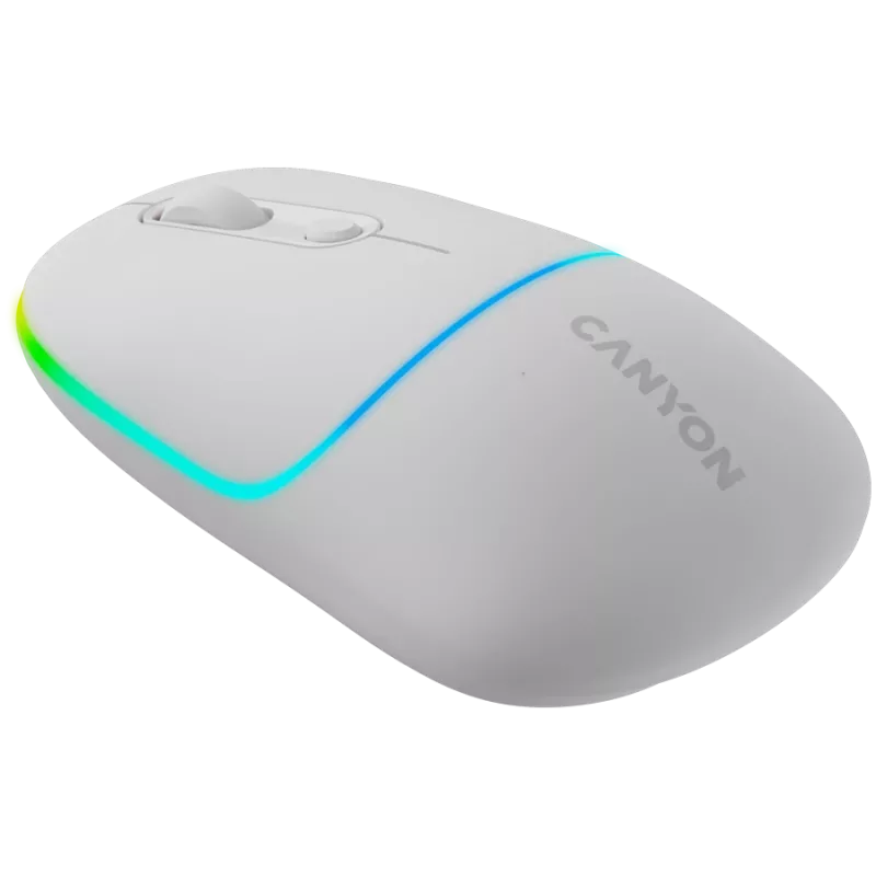 Canyon MW-22 CNS-CMSW22SW hiir – 2-in-1 Bluetooth/2,4 GHz – optiline – 800/1200/1600 DPI – 4 nuppu – RGB-valgustus – laetav – lumivalge