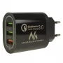 USB seinilaadija MACLEAN MCE479B — 3x USB-porti, 18W koguvõimsus, kompaktne