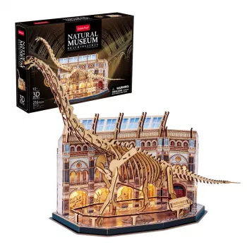 3D LED pusle Dante CubicFun NatMus Brachiosaurus 05447 – hariv kokkupandav mudel LED-valgustusega