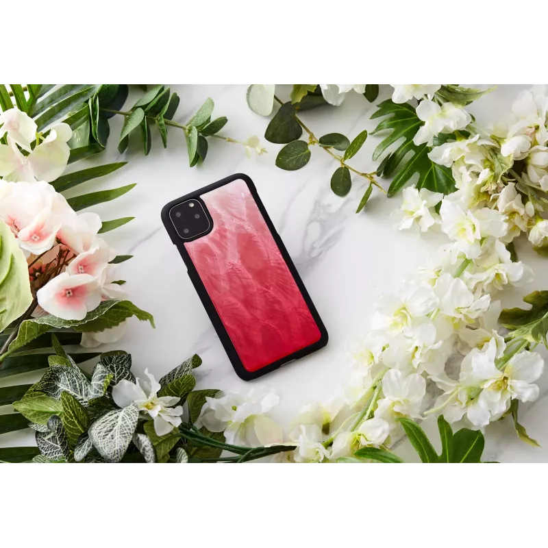 Nutitelefoni ümbris iKins iPhone 11 Pro Max jaoks — roosa järv musta äärisega