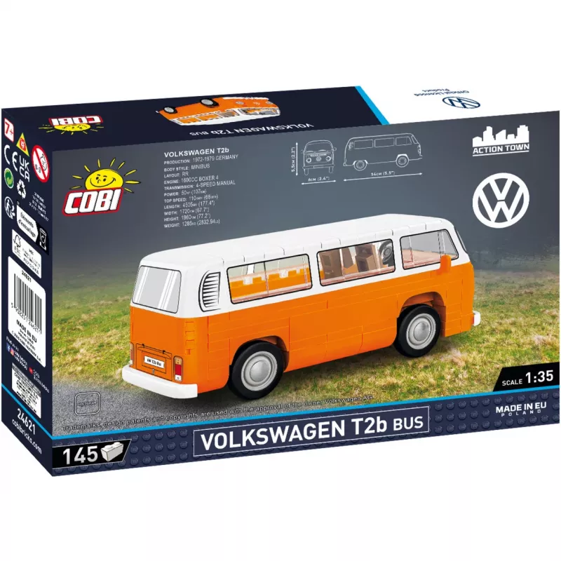 Ehituskomplekt Cobi Volkswagen T2b Buss oranž, mõõtkavas 1:35