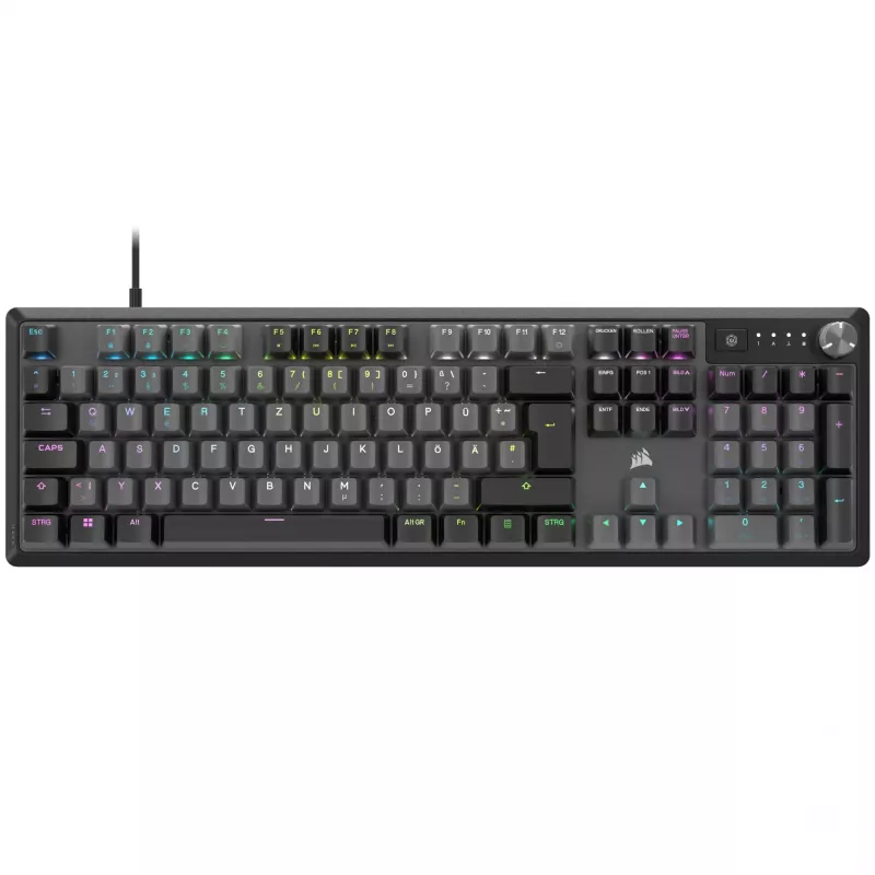 Corsair K70 CORE RGB klaviatuur mängimiseks USB QWERTZ saksa hall