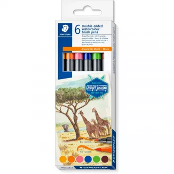 Viltpliiats Staedtler 3001 C6-3 — 6 värvi, peen ots, kuuli- ja pintsliots