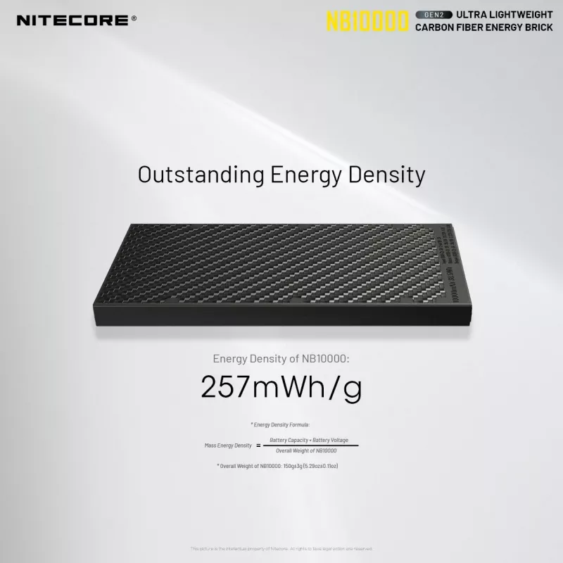 Portable Power Bank Nitecore NB10000 — 10000 mAh, USB‑A + USB‑C, 38W total output, hall