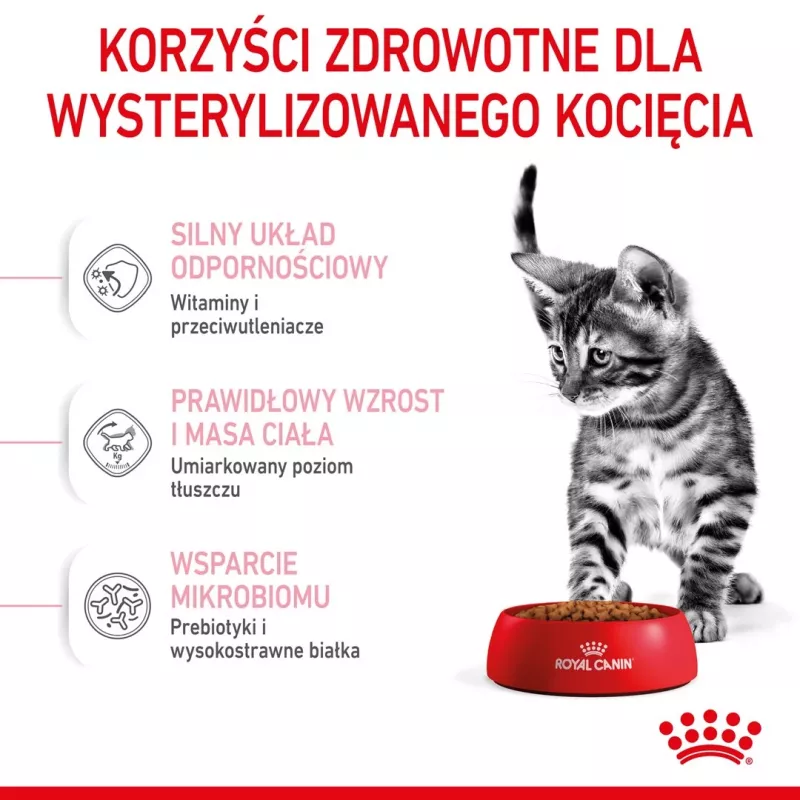 Kuiv kassitoit Royal Canin Kitten Sterilised 3,5 kg — linnuliha, 34% valku, 12% rasva