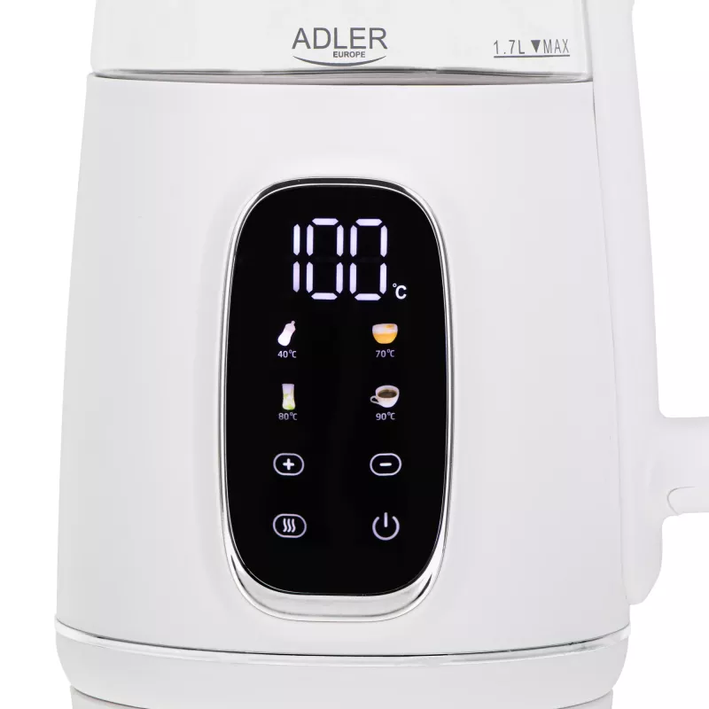 ADLER AD 1305 elektriline veekeetja valge/hõbedane