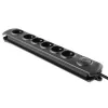 Pingekaitse Qoltec 50112 Must 6 vahelduvvoolu pistikupesa 230V 3m