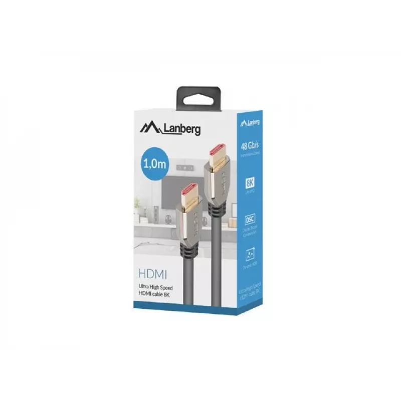 Lanberg CA-HDMI-30CU-0010-BK kaabel HDMI 1m HDMI tüüp A (Standard) 8K 60Hz