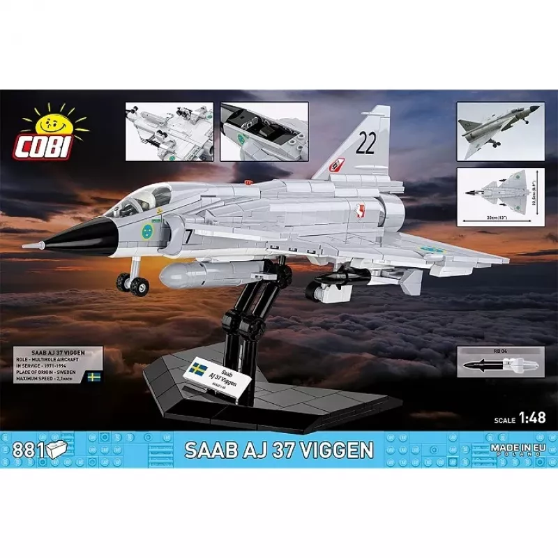 Cobi Blocks Saab AJ 37 Viggen 881 elemendist ehituskomplekt