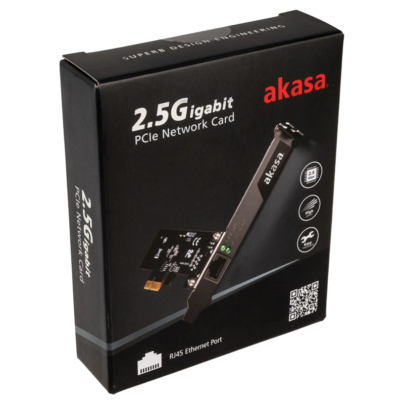 Akasa AK-PCCE25-01 - Sisseehitatud - Juhtmega - PCI Express - Ethernet - 2500 Mbit/s