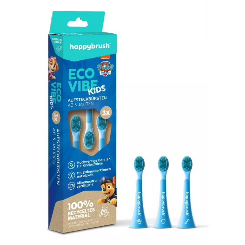 happybrush EcoVibe Kids Paw Patrol vahetusharjapead, sinine, 3 tk