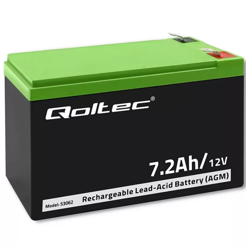 Qoltec 53062 AGM aku | 12V | 7,2 Ah | max 108A