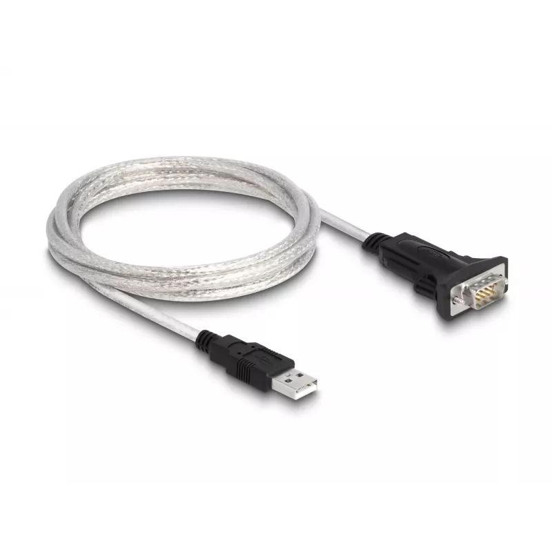DeLOCK 63465 jadakaabel must läbipaistev 1,8 m USB tüüp-A DB-9