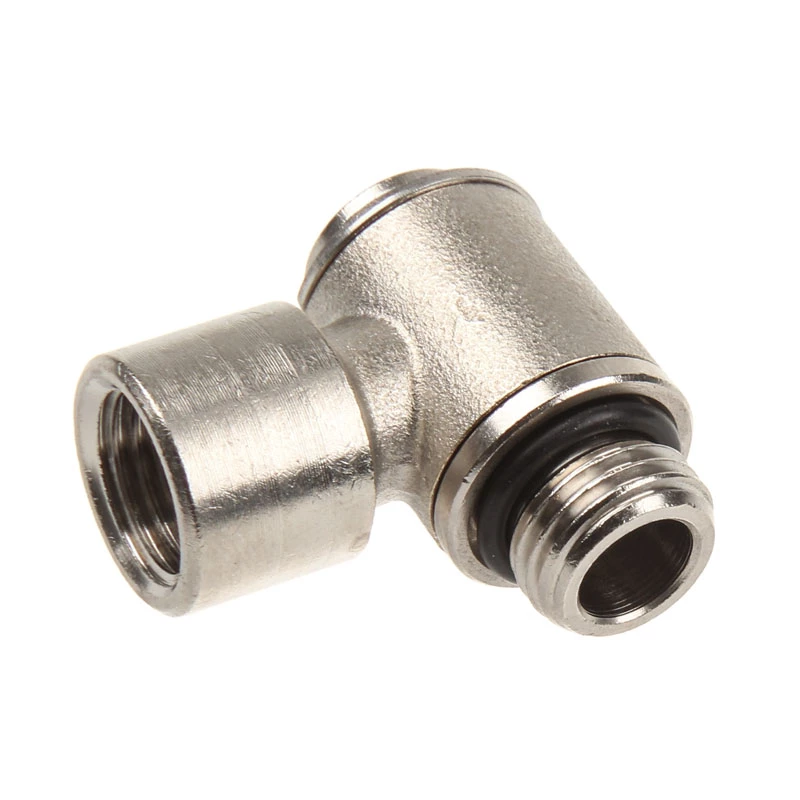 aqua computer Adapter 90 kraadi G1/4 toll AG to G1/4 toll IG - pööratav, hõbedane